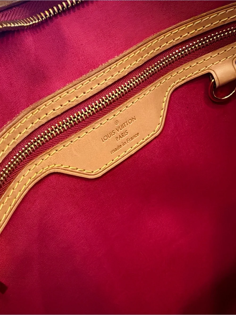 EUC Louis Vuitton Vernis Red Alma PM with Strawberry Scarf Accent